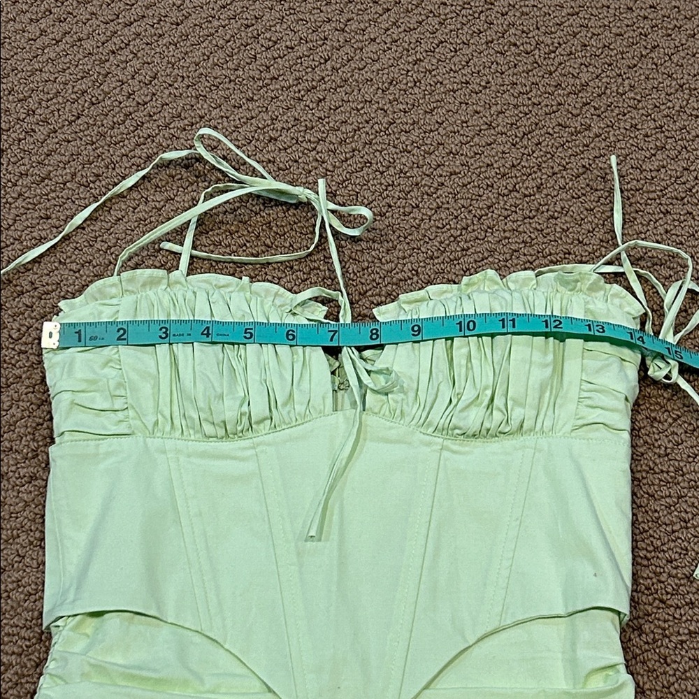 Oh Polly Sunshine Retreat Strappy Corset Mini Dress size 2 Lime Green Bodycon - Picture 12 of 16